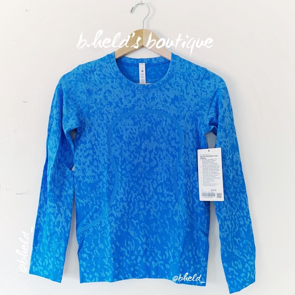 lululemon Swiftly Relaxed-Fit Long Sleeve Shirt Camo Poolside Blue Sz 2 New NWT - Picture 1 of 10
